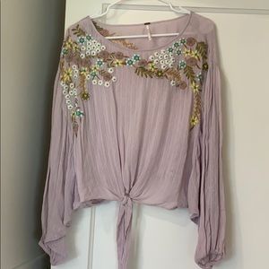 Free People Embroidered Top